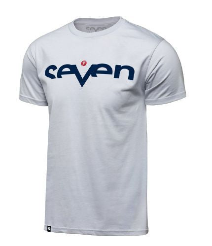 Seven Brand Tee, White/Navy