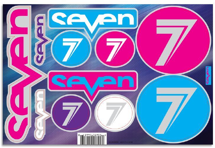 Seven Brand Decal Sheet, Cyan