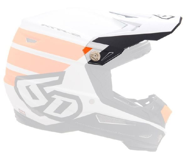 6D ATR-2 Visor Stripe Matte Orange/White