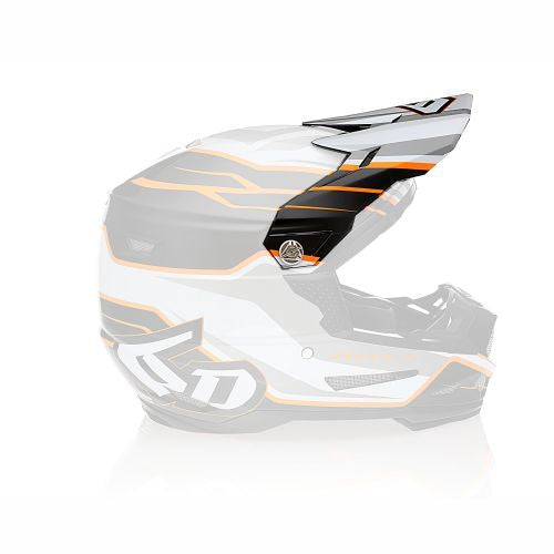 6D ATR-2 Phase Visor, White/Orange