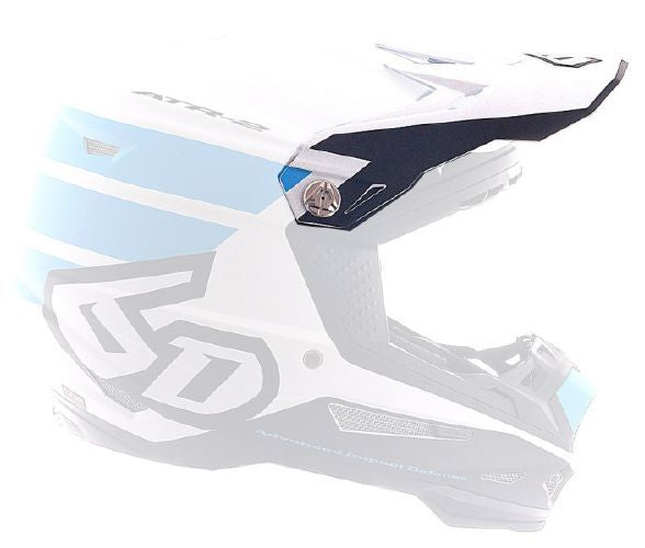 6D ATR-2 Visor Stripe Matte Cyan/White