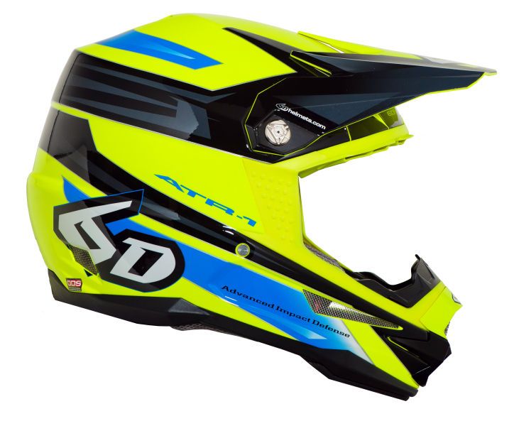 6D ATR-1 Pilot Helmet - Neon Yellow/Blue/Black, XL