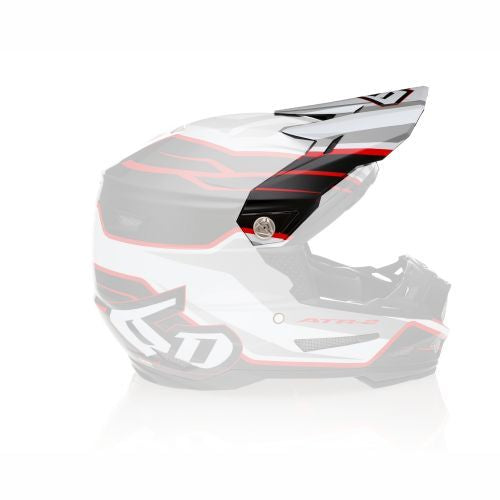 6D ATR-2 Phase Visor, White/Red