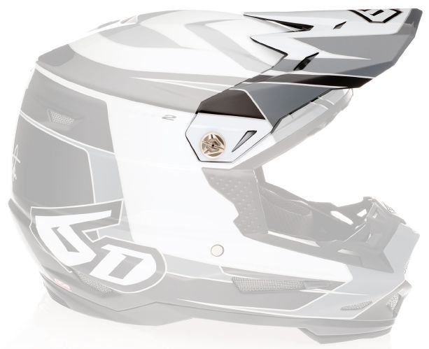 6D ATR-2 Impact Visor, White/Black