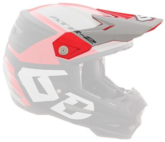 6D ATR-2 Visor Helo, Red/Grey