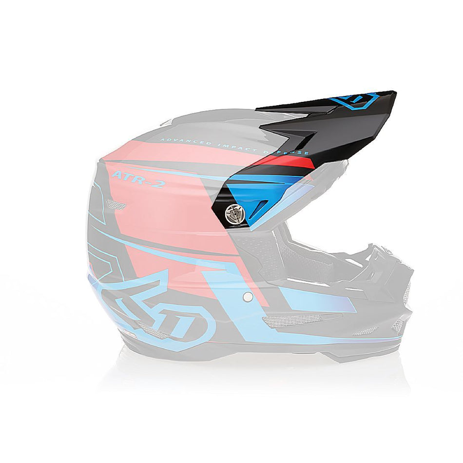 6D ATR-2 Mach Helmet Visor, Red/Black/Blue