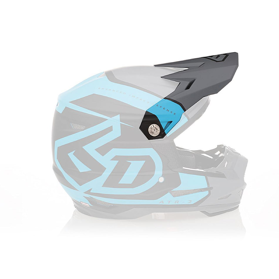 6D ATR-2 Torque Helmet Visor, Cyan/Grey Matte