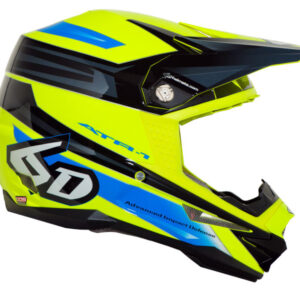 6D ATR-1 Pilot Helmet - Neon Yellow/Blue/Black, XL